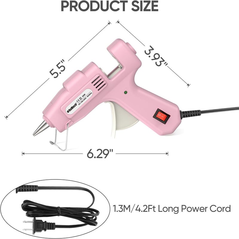 ROMECH 20W Mini Hot Glue Gun with 30 Glue Sticks Set, Fast Preheating Hot Glue Gun Kit Heavy Duty Gluegun for Craft, DIY, Repairs (Pink) - Image 4